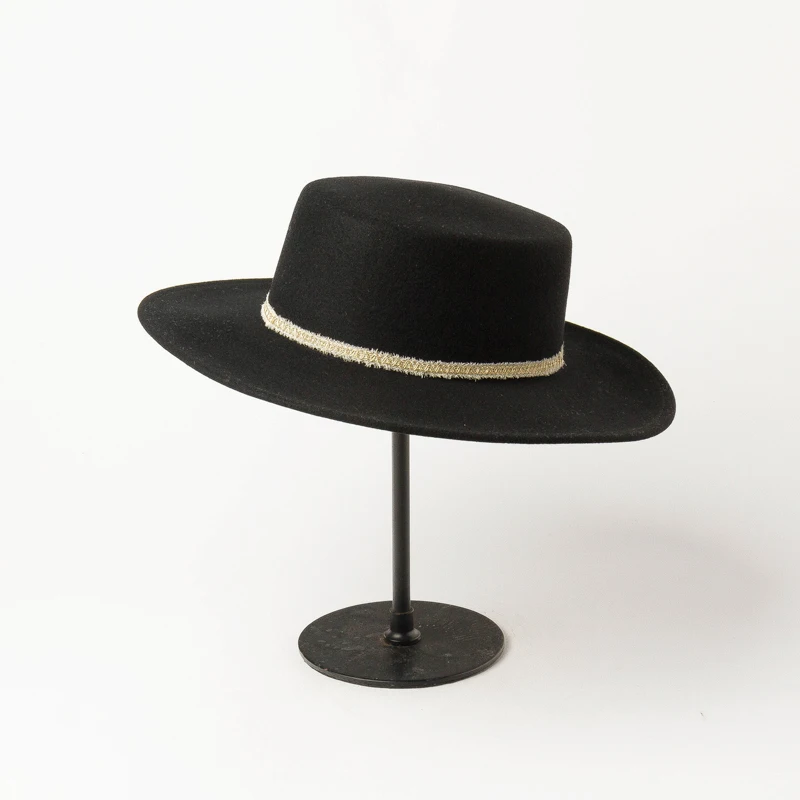 Buy Wool Felt Wide Brim Fedora Hat,Flat 