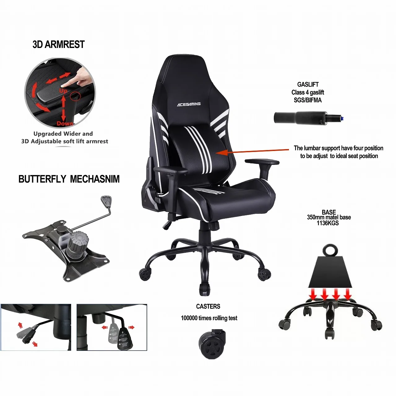 Adjustable Lumbar Support Gaming Chair Office Chair Buy Gaming Chair