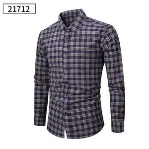 New Spring Autumn Collection Large Size Twill Men's Shirt Loose Plaid Casual Long-Sleeved Anti-Wrinkle Inspired Europe United