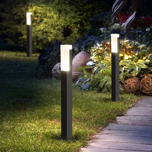 LED Outdoor Waterproof IP65 Aluminum Lawn Lights Dusk to Dawn & Motion Sensor Pathway Decorative Lighting