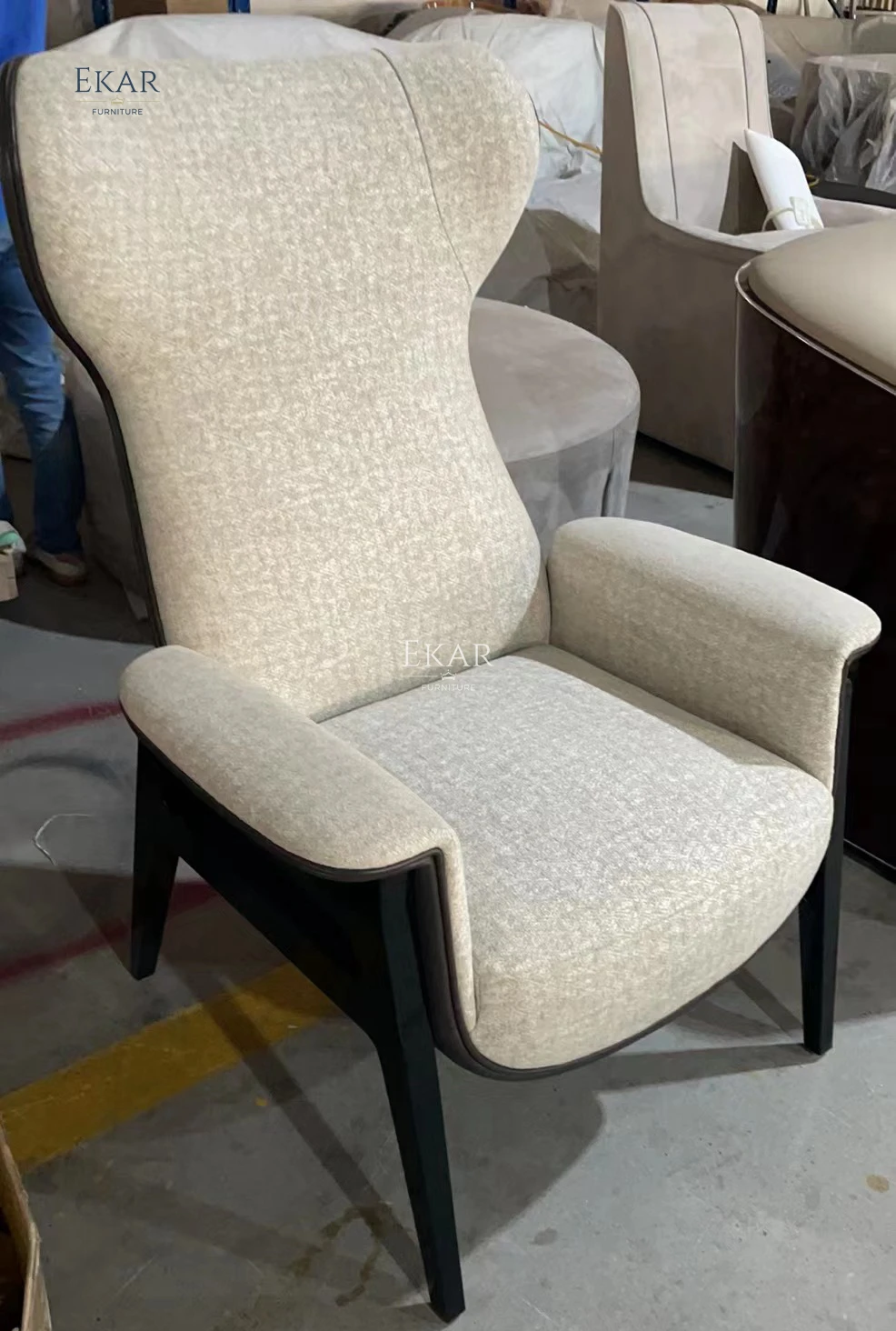 product ekar furniture popular selling modern design chair fabric back home leisure chair-68