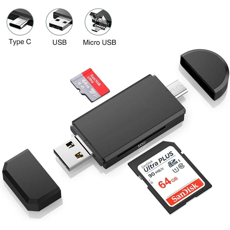 C & A 3 in 1 USB C à USB 3.0 Adaptateur OTG Type C à SD TF Carte Reader C Micro Top 