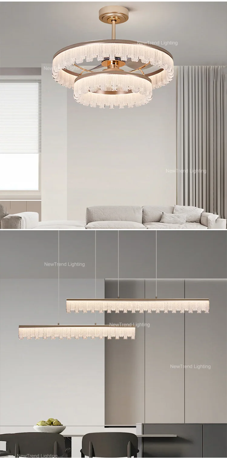 lc9850 modern style indoor decoration pendant light living dining room restaurant acrylic led ring chandelier-4