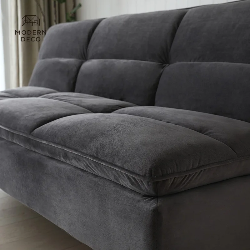 Sofa Tempat Tidur Velvets Dengan Lipatan 180cm Lebar Futon Daybed Sofa Tidur Pabrik Disesuaikan