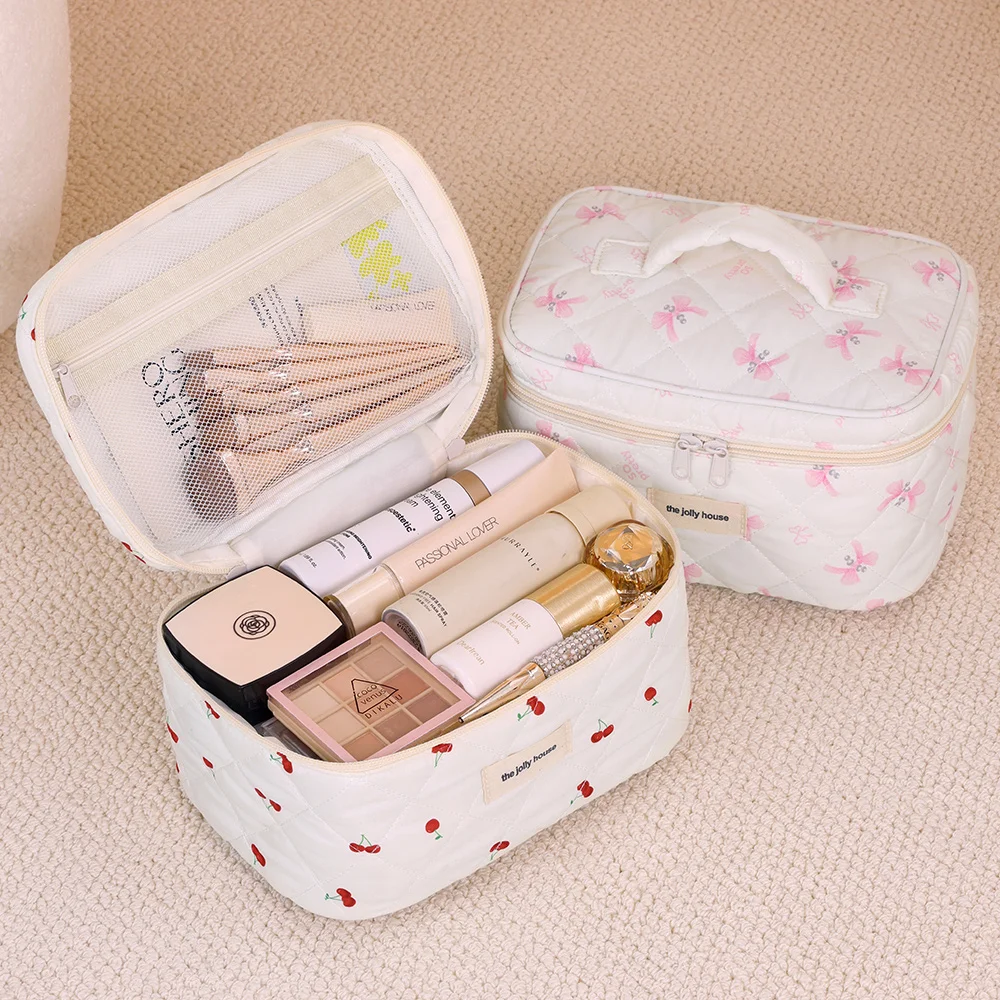 Cute Little Cosmetic Bag Soft Quilted Cotton Cute Little Cherry