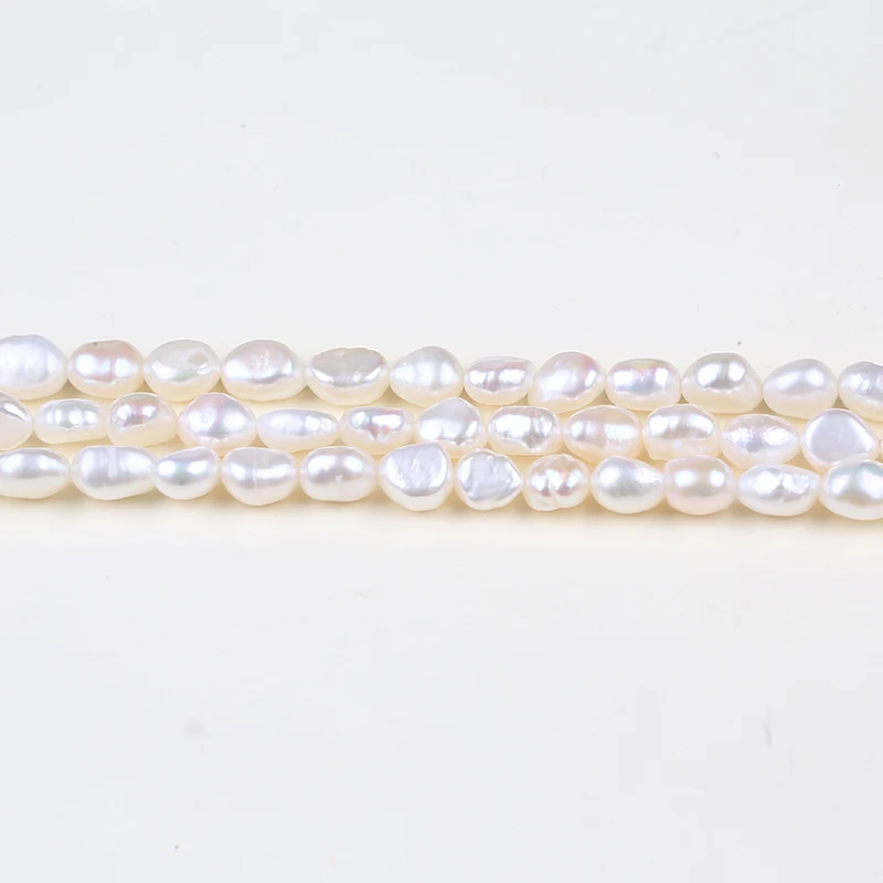 Perlas De Agua Dulce Barrocas Ovaladas, Color Marfil Blanco, Tamaños 6-11 Mm, Para Joyería Artesanal