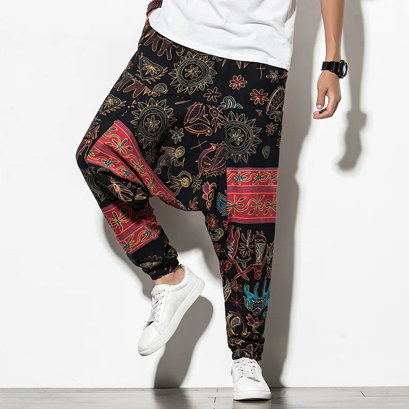 baggy printed pants