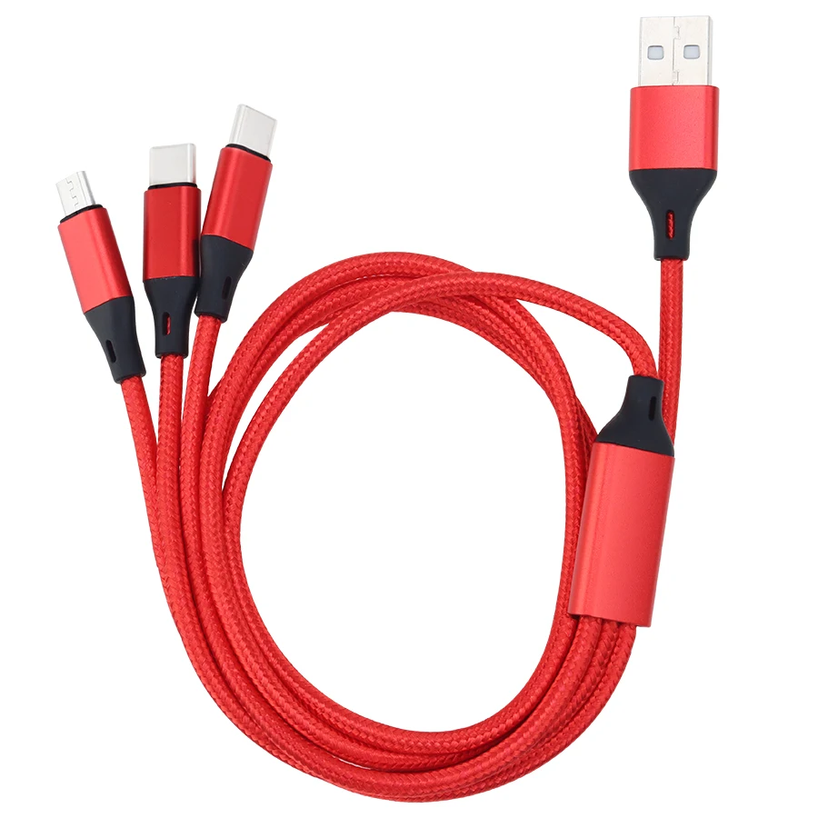 Usb-кабель 3 в 1 для быстрой зарядки и передачи данных, 3 дюйма, 1/3 в 1
