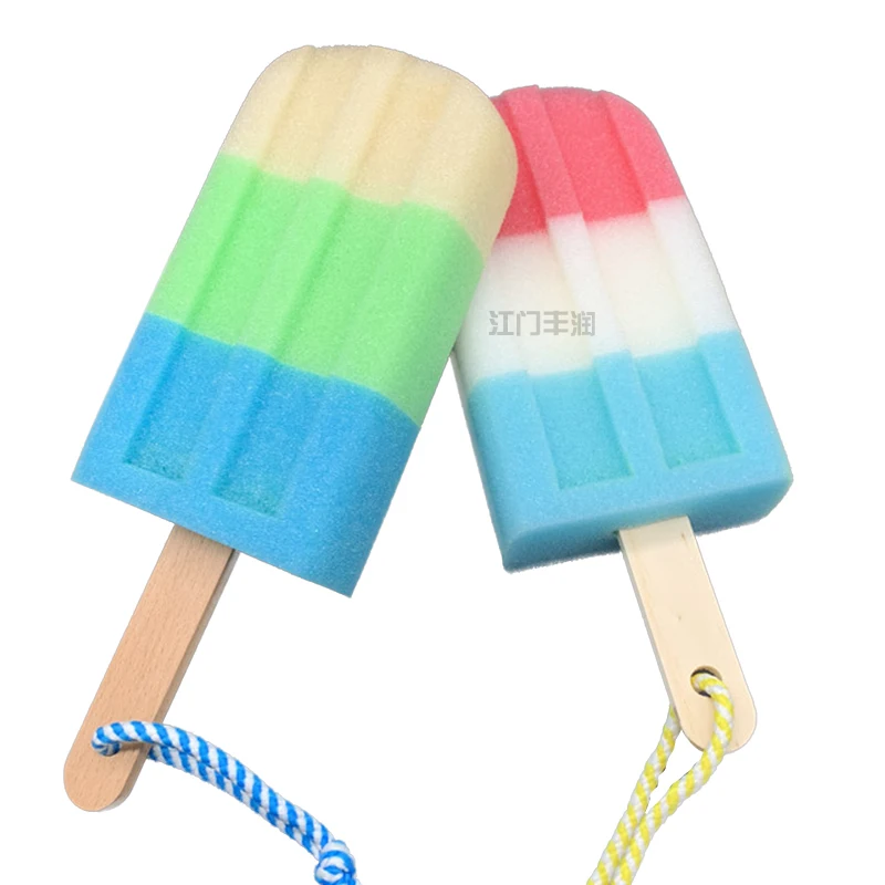 New Arrival 2024 Customized Shape Ice-cream Soft Shower Sponge Bubble Cleaning Bath Sponge