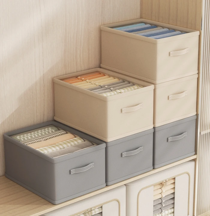 Large Eco-Friendly Rectangle Household Linen Storage Box Modern Foldable Waterproof Drawer-Type Clothing Organizer Sorting Extra factory