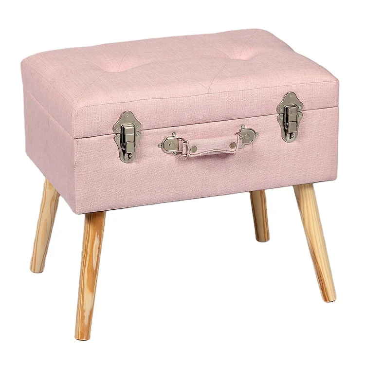 pink suitcase stool