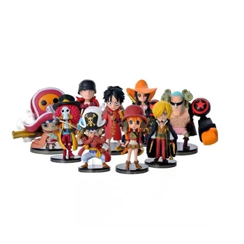 9Pcs Birthday Cake Toppers figures For One Piece,Cartoon and Animation Theme Party Cake Decorating Supplies