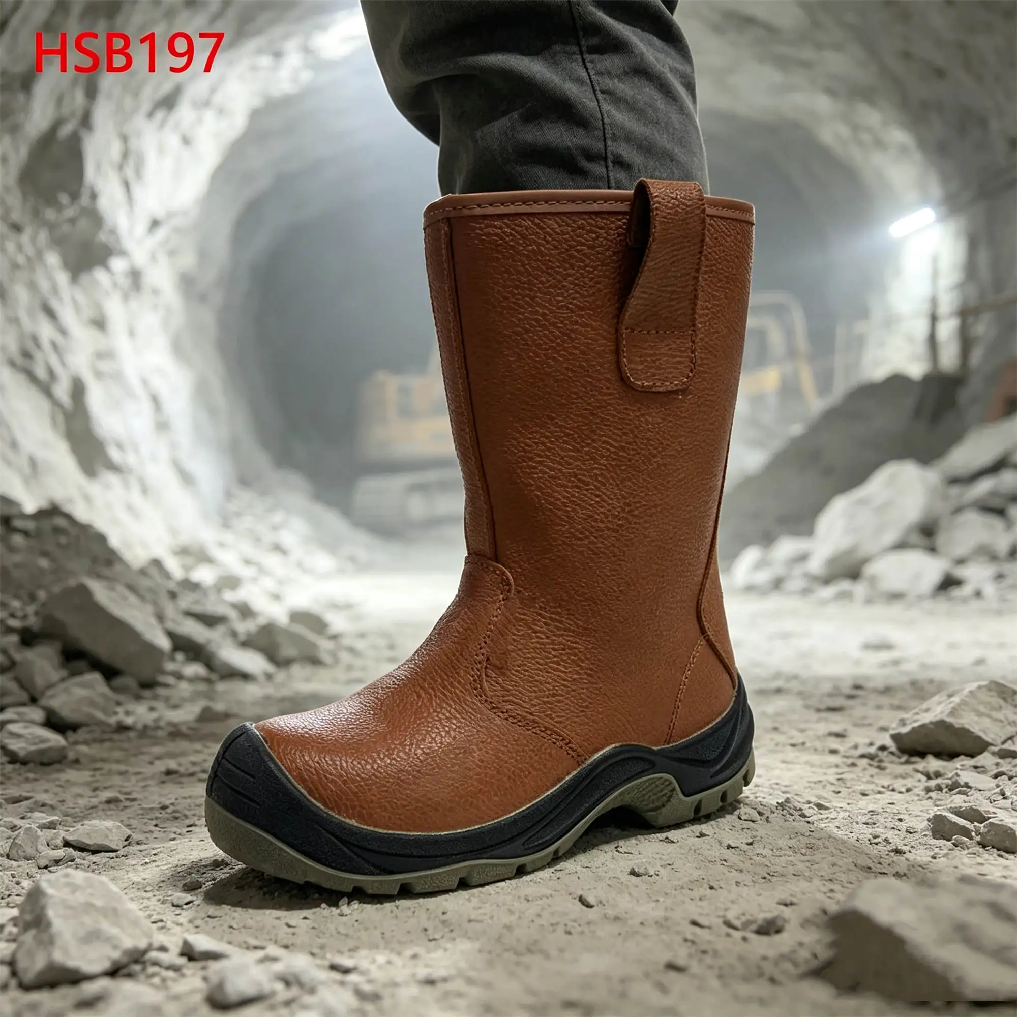 ZYF,Underground Mine Keep Warm Wool Lining Brown High Cut Safety Boots Excavation Job Anti-smash&puncture Work Boots HSB197