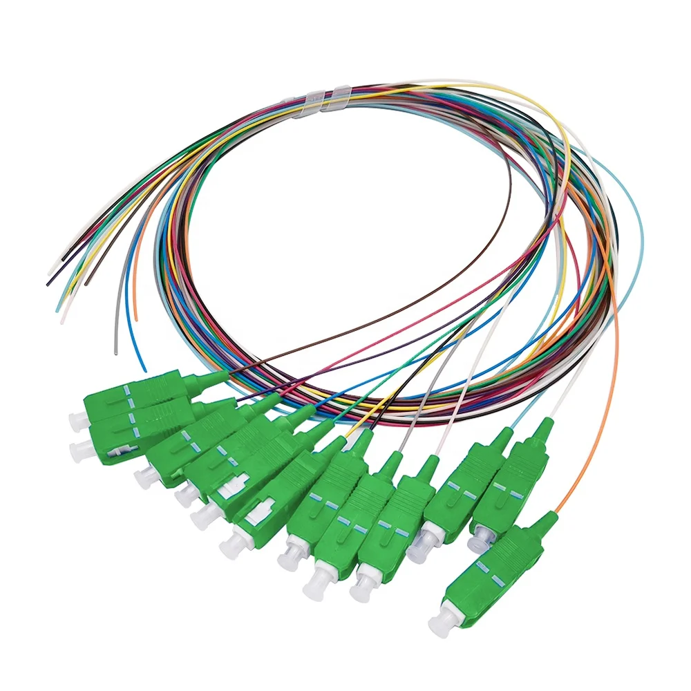 12 Colors Sc/apc 0.9mm 9/125 Sm Fiber Optic Pigtail 12 Cores Buldle ...