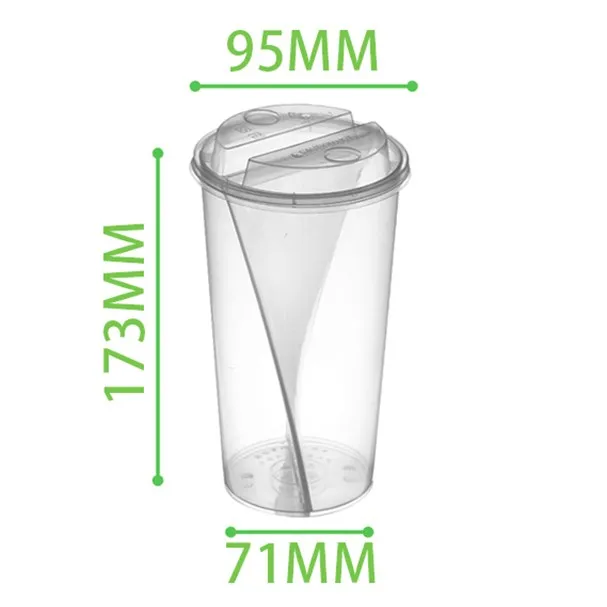 Disposable Split Twin Plastic Cup with Double Lid for Serving Two Different Drinks at Parties