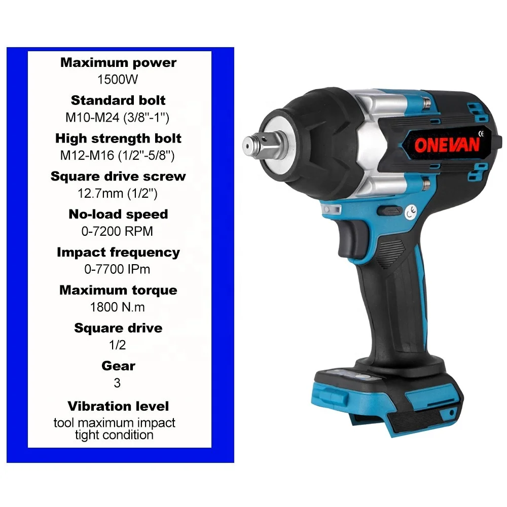 Бесщеточный Электрический ударный ключ 1/2 дюймов
