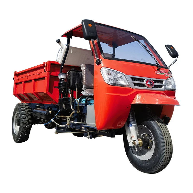 Low Fuel Consumption 2 Ton Three Wheel Cargo Motorcycle Diesel Tricycle with Monocoque Cab for Sale