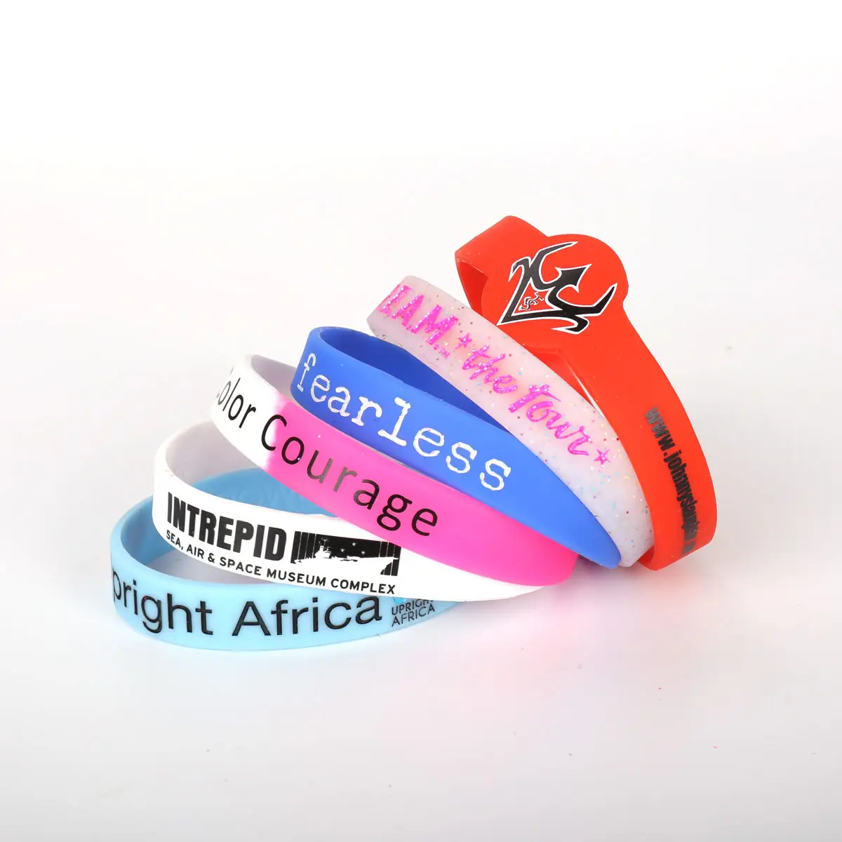 Free Design Custom Wrist Band Personalized Logo Rubber Bracelet Elastic Silicone Wristband