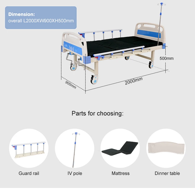 hospital bed dimensions in meters