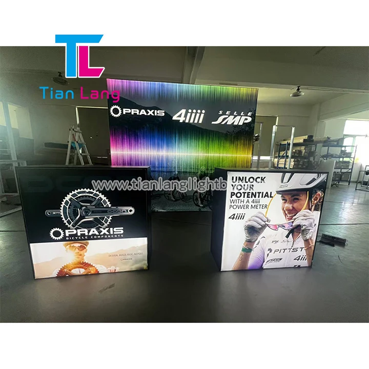 TianLang 10x20 מודולרי מסך אלומיניום SEG תאורה מאורה תיבת אור קיר לקידום שולחן תצוגה סטנדרט תערוכה
