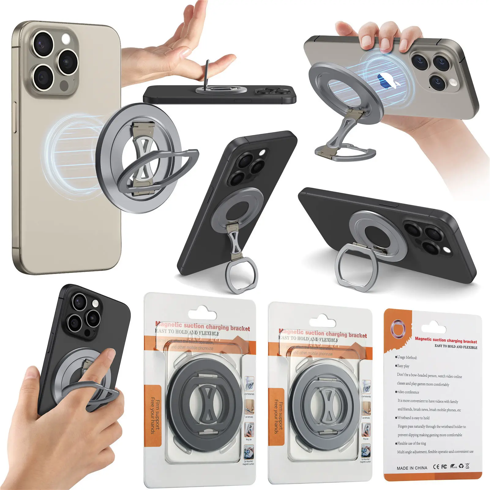 Ultra-Thin for 360°Rotating Flexible Foldable Aluminum Alloy Stand