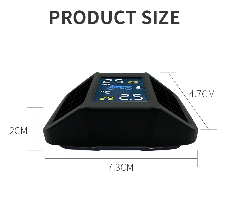Wireless Motorcycle Tire Pressure Monitoring System TPMS LCD Fit Motor Scooter Bike
