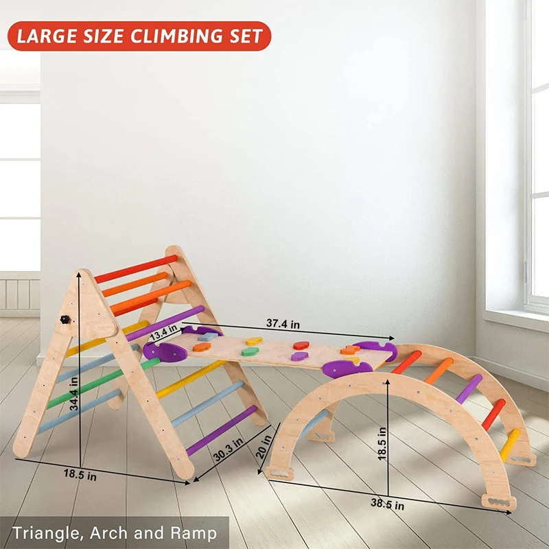 Playground Climbing Toys Foldable Triangle Ladder Rock Climbing Ramp ...