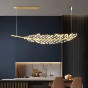 Nordic Style Feather Chandelier Bedroom Iron Acrylic Pendant Light for Home Hotel Restaurant