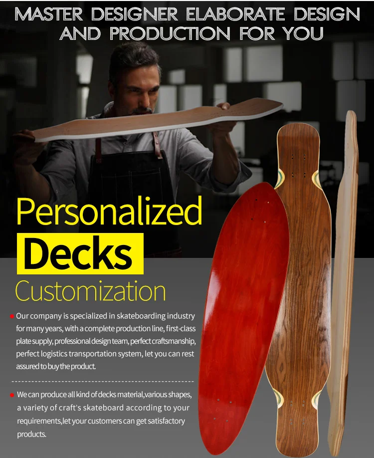 Wholesale Oem Manufacturer Bamboo Carbon Fiber Uncut Custom Blank Skateboard Maple Dancing