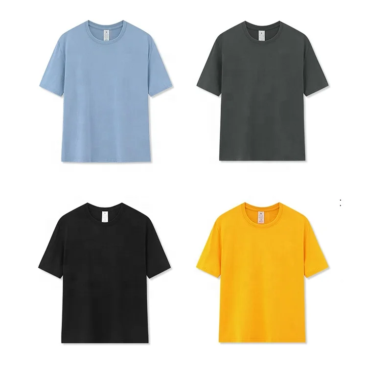 JL0324A Wholesale Men’s Plus Size T-Shirt Embroidery Premium Cotton Tee Shirts Solid Drop Shoulder Oversized T Shirts for Men