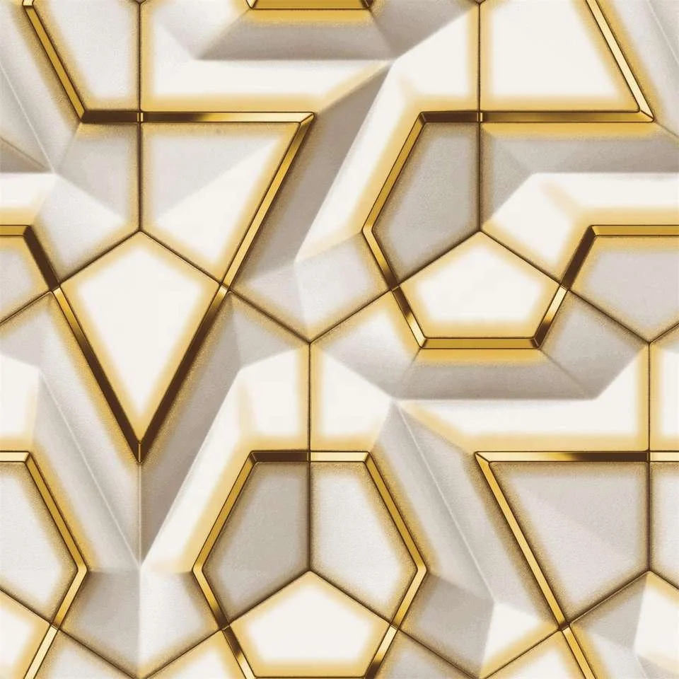 Cheaper a Grade Stock Lot Wallpaper Pvc Wallpaper Stock Lot 3D Geometric Metallic Wallpaper