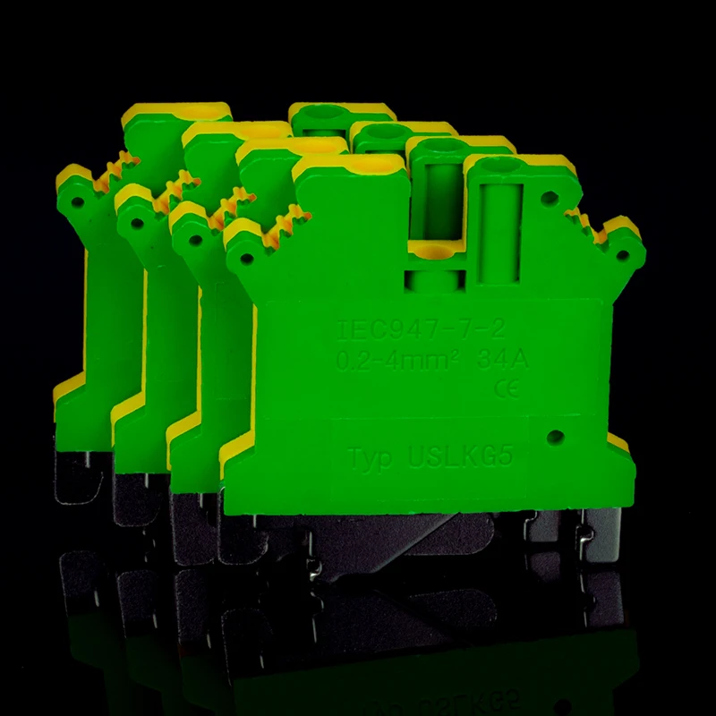 Morsetto Di Terra Phoenix Contact USLKG 5, Per Guida DIN. Nuovo, Con 5 Pin, Per Impianti Elettrici Industriali E Quadri.