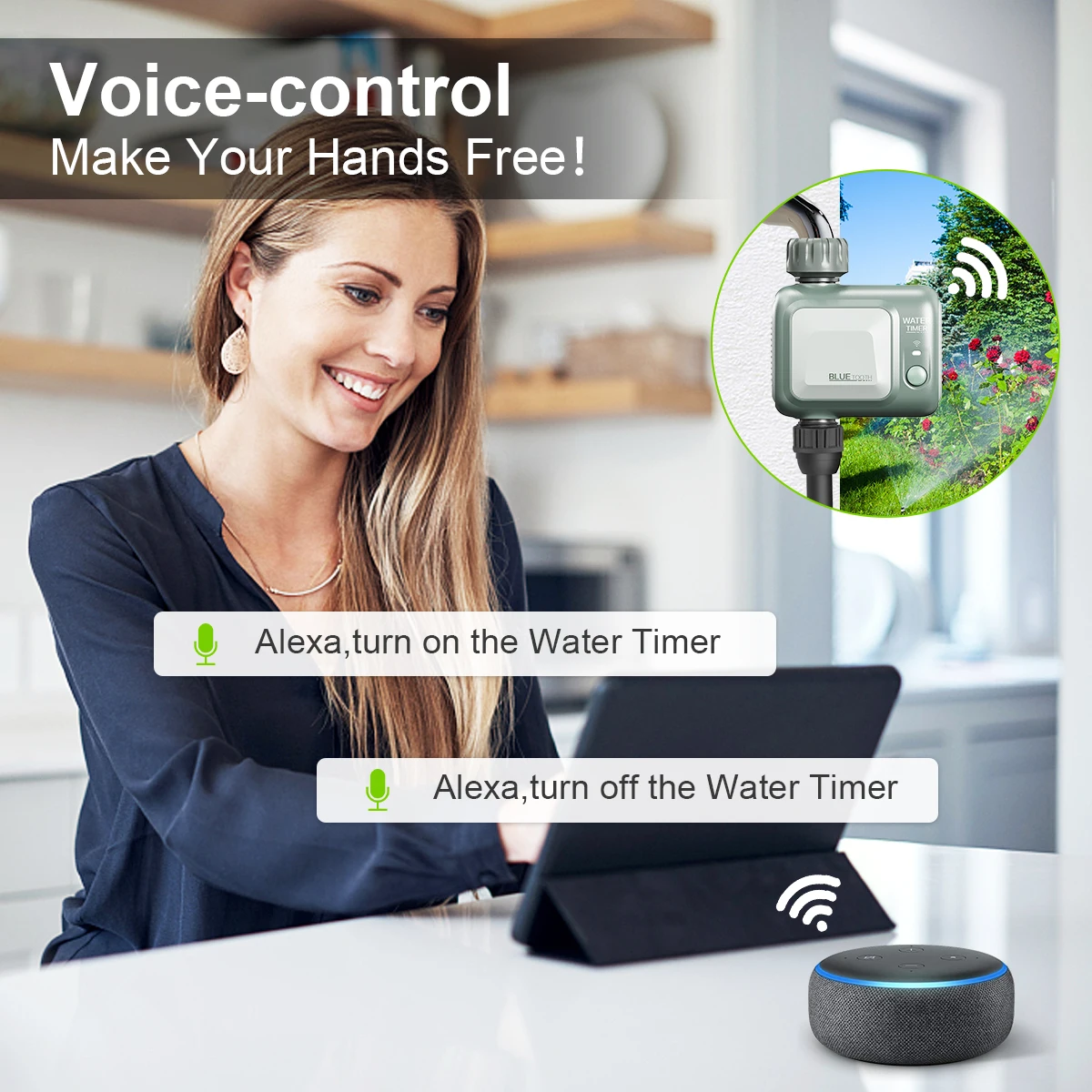 WiFi Smart Water Timer Gateway Connection Remote Control Tuya APP Irrigation Water Timer for Home Garden Watering Control