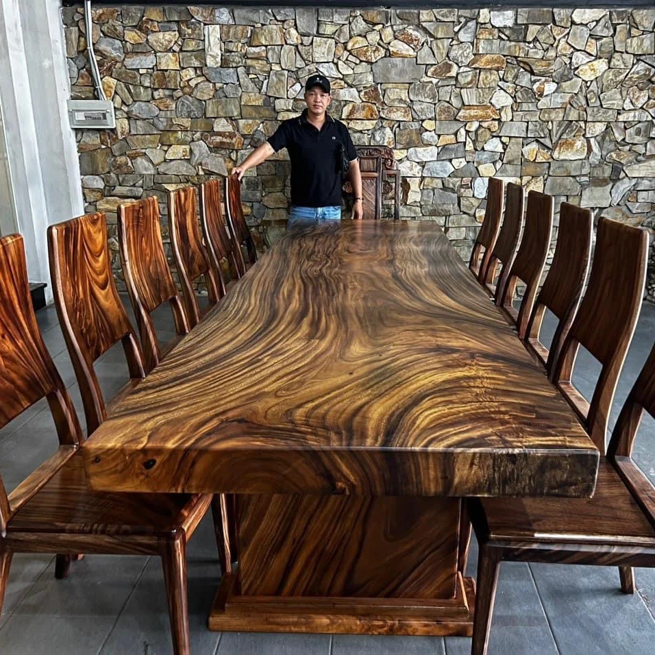 OEM Live Edge Solid Wood Dining Table Top - Luxury Style