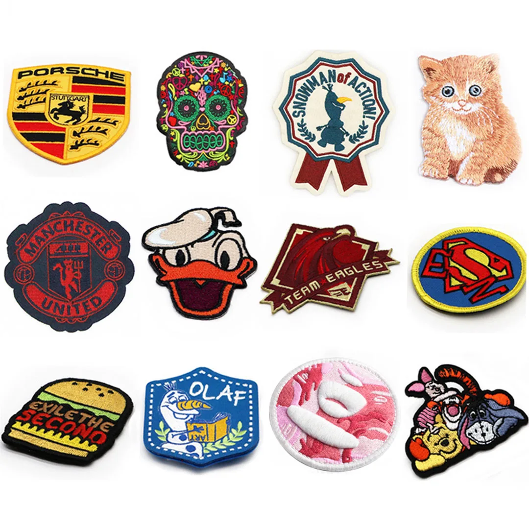 Factory Custom Embroidery Logo Patches With Adhesive Iron On 15 Colors ...