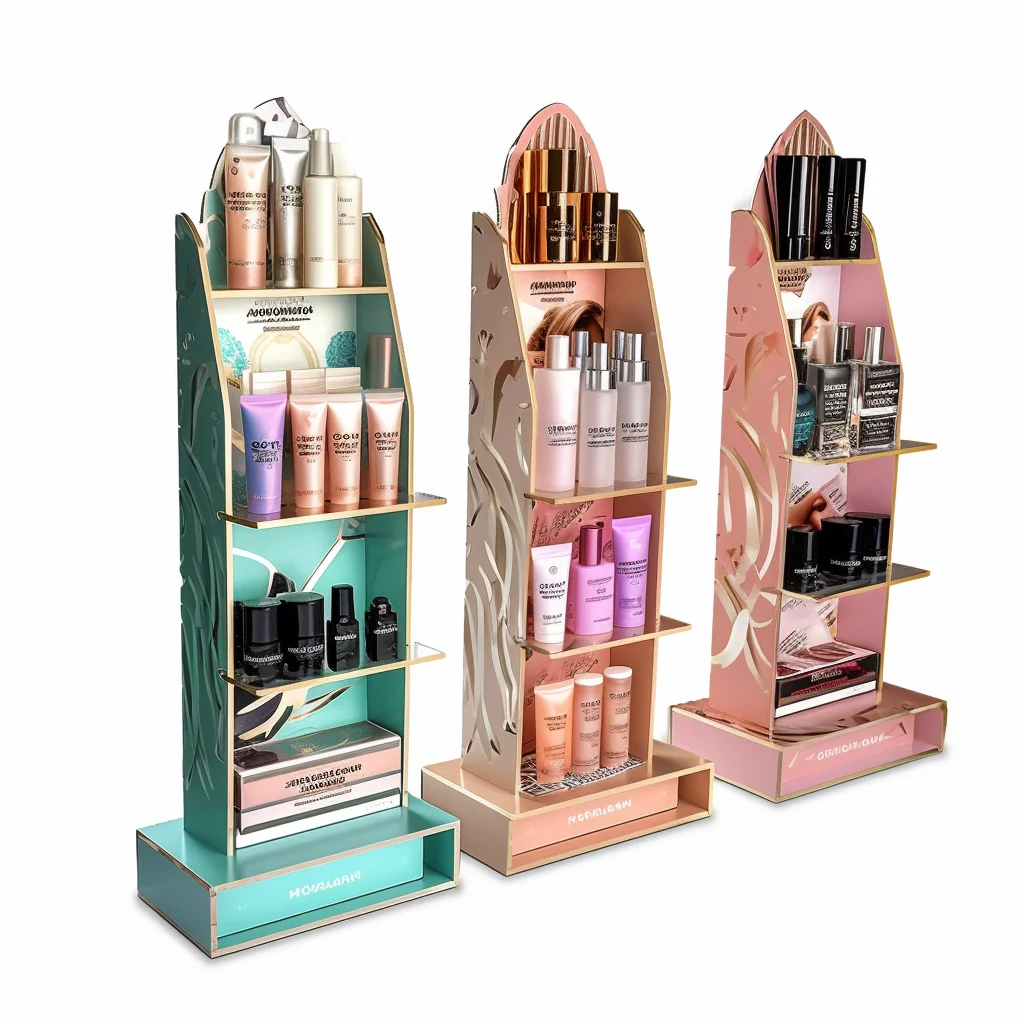 Free Customized Different Layers Promotional Cardboard Perfume Stand Display Rack for Shop