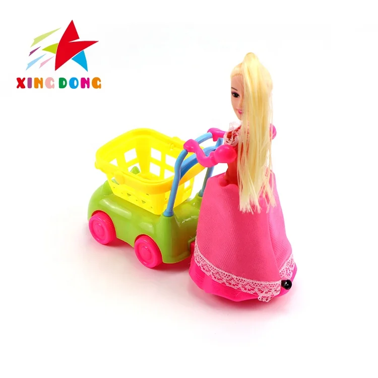 Wholesales Kid'sToy pull line girls pretend play shopping cart toys