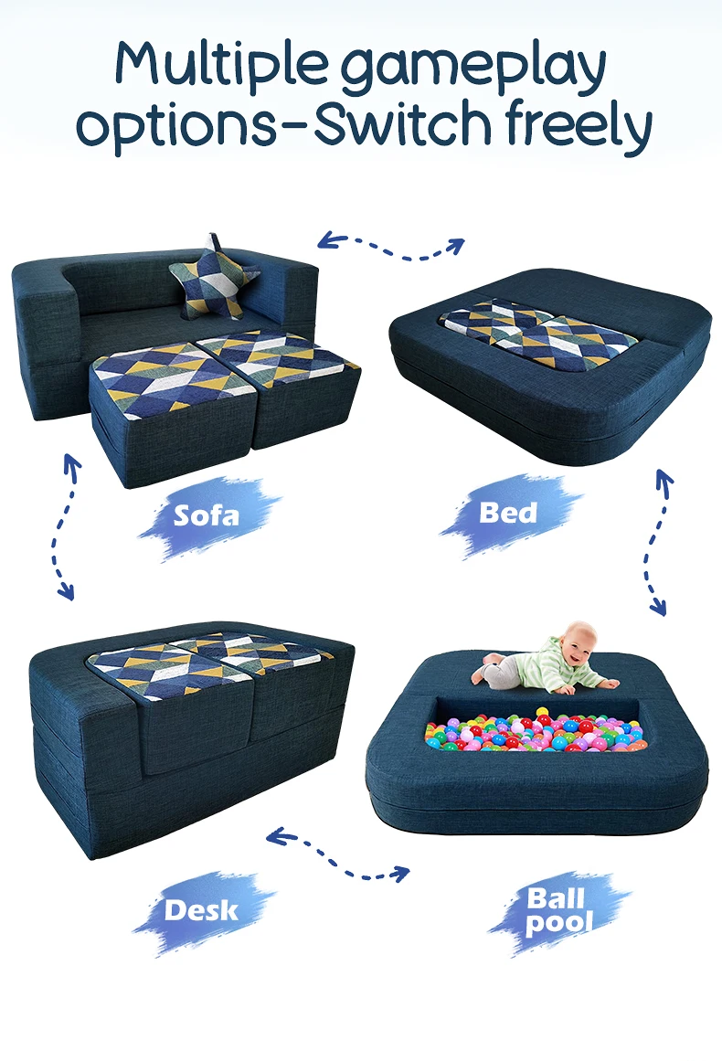 Safe And Colorful Foam Building Blocks Kids Play Sofa For Indoor Playroom Children's Play Foam