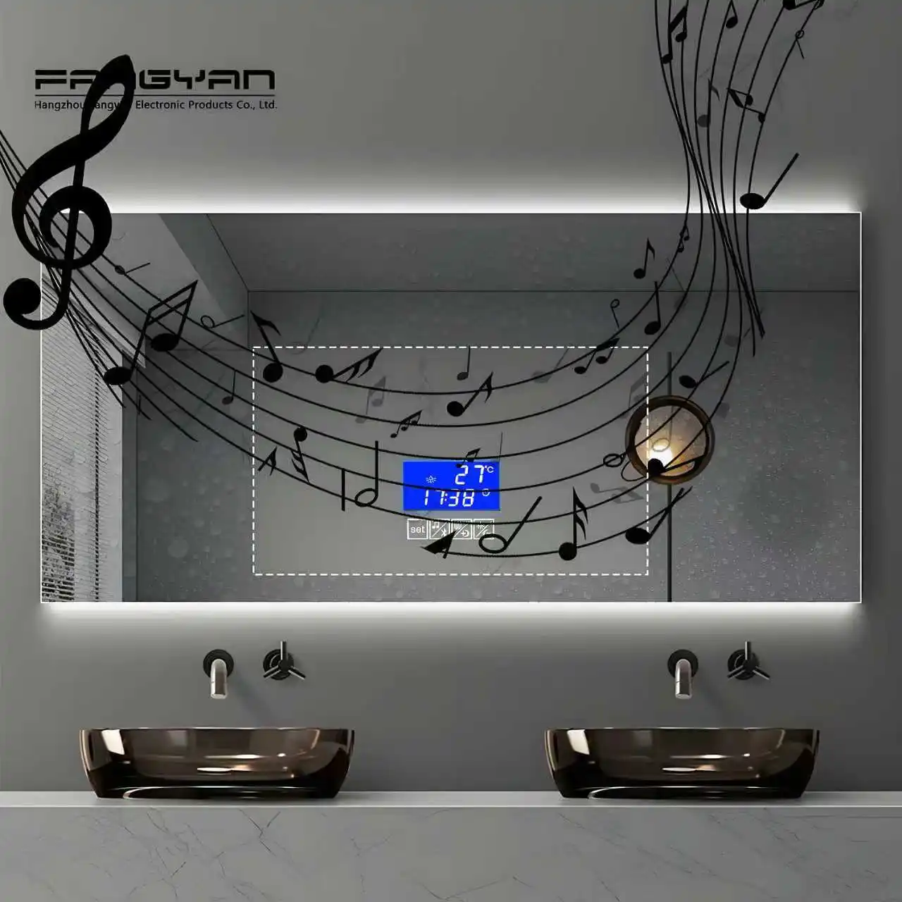 Four-button Touch Dimming Sensor Switch Monochrome Screen Display Bluetooth Connected to Mobile Phone for Mirrors