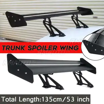 135cm GT Style Racing Wing Decoration Adjustable Universal Car Rear Trunk Boot Lip Spoiler Wing Racing Wing Spoiler Extension