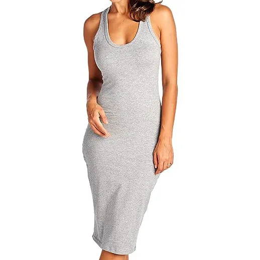 Oem Women's Fitted Sleeveless Racerback Midi Bodycon Tank Top Dress 95