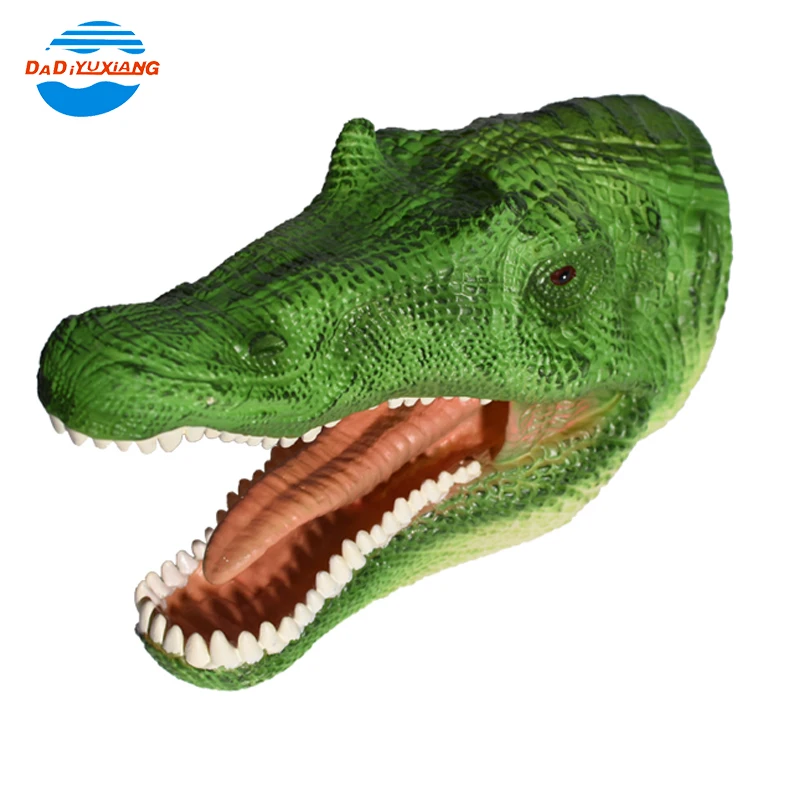 Лучшие поставщики 8,5 дюймов резиновая ручная марионетка с силиконовым динозавром для детей