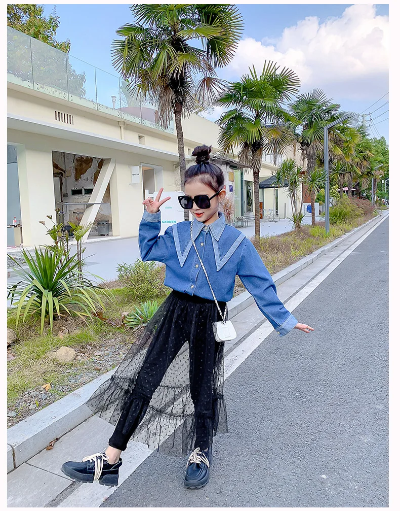 2022 New Spring Girl 2 Pcs Outfit Blue 
