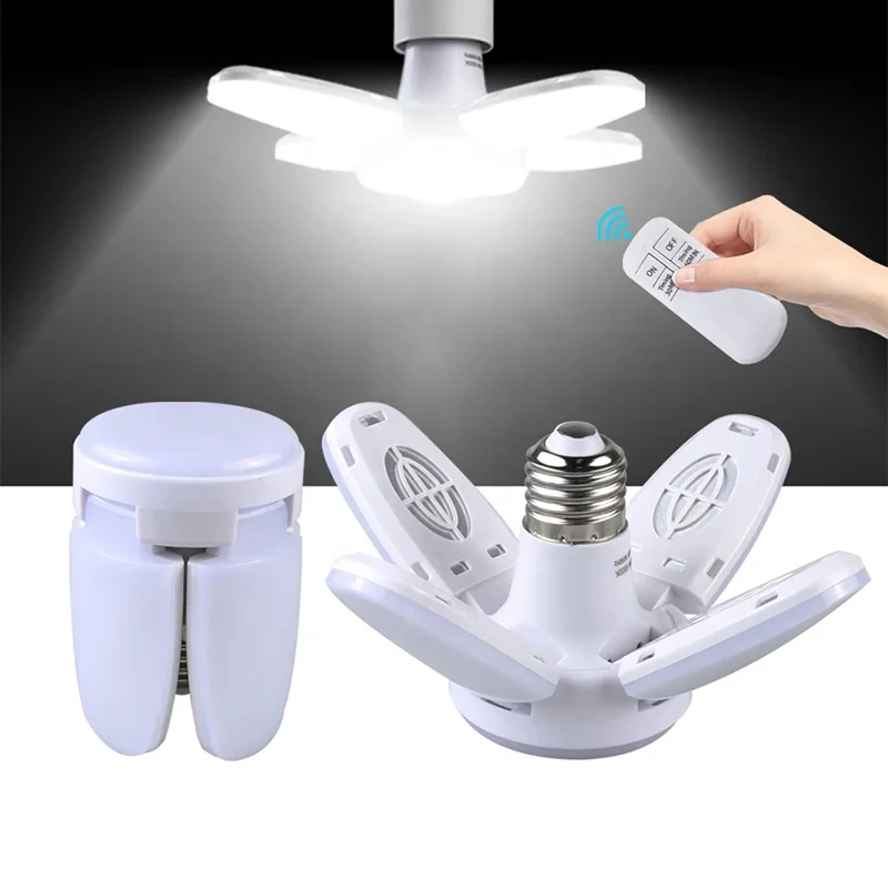 E27 28W 2700K LED Foldable Ceiling Light Bulb with Remote