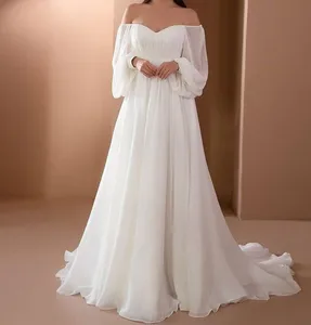 New Arrivals Fashion White Maxi Evening Wedding Dress Guestb Plus Size Women's Dresses for Wedding