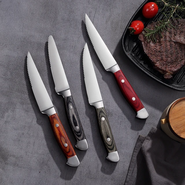 Hot Sale Garwin 2024 New Steak Knife Set Custom Steel with Wooden Handle for Kitchen and Restaurant