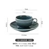 Taza y plato a cuadros de 90 ml, gris azulado