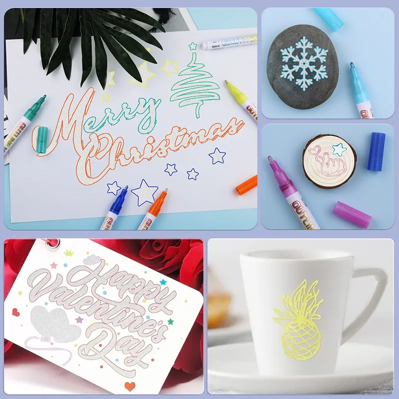 Многофункциональные маркеры для граффити контурные двойные 24 упаковки рисования