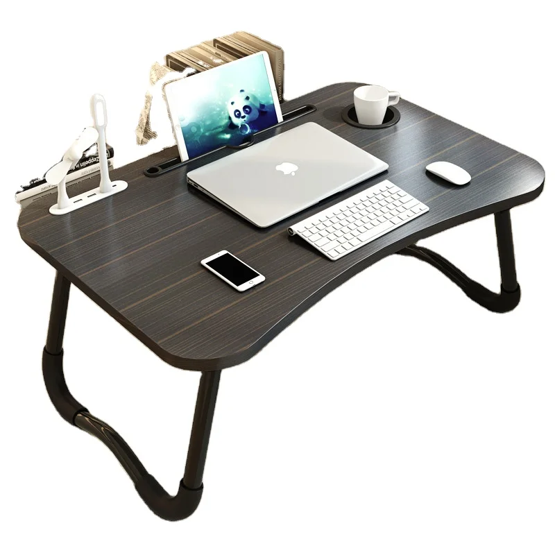 QUALITY WOODEN LAPTOP BLACK COMPUTER FOLDABLE BED TABLE STAND ADJUSTABLE TRAY 