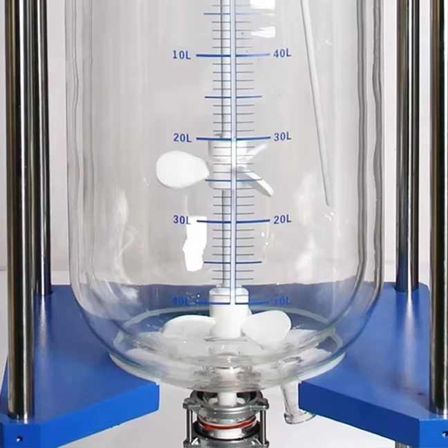 TOPTION Factory Price Lab Chemical Double Wall Layer With Heater Chiller Jacketed Glass Reactor